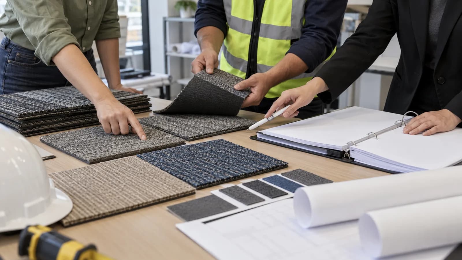Carpet tile floor in a modern office