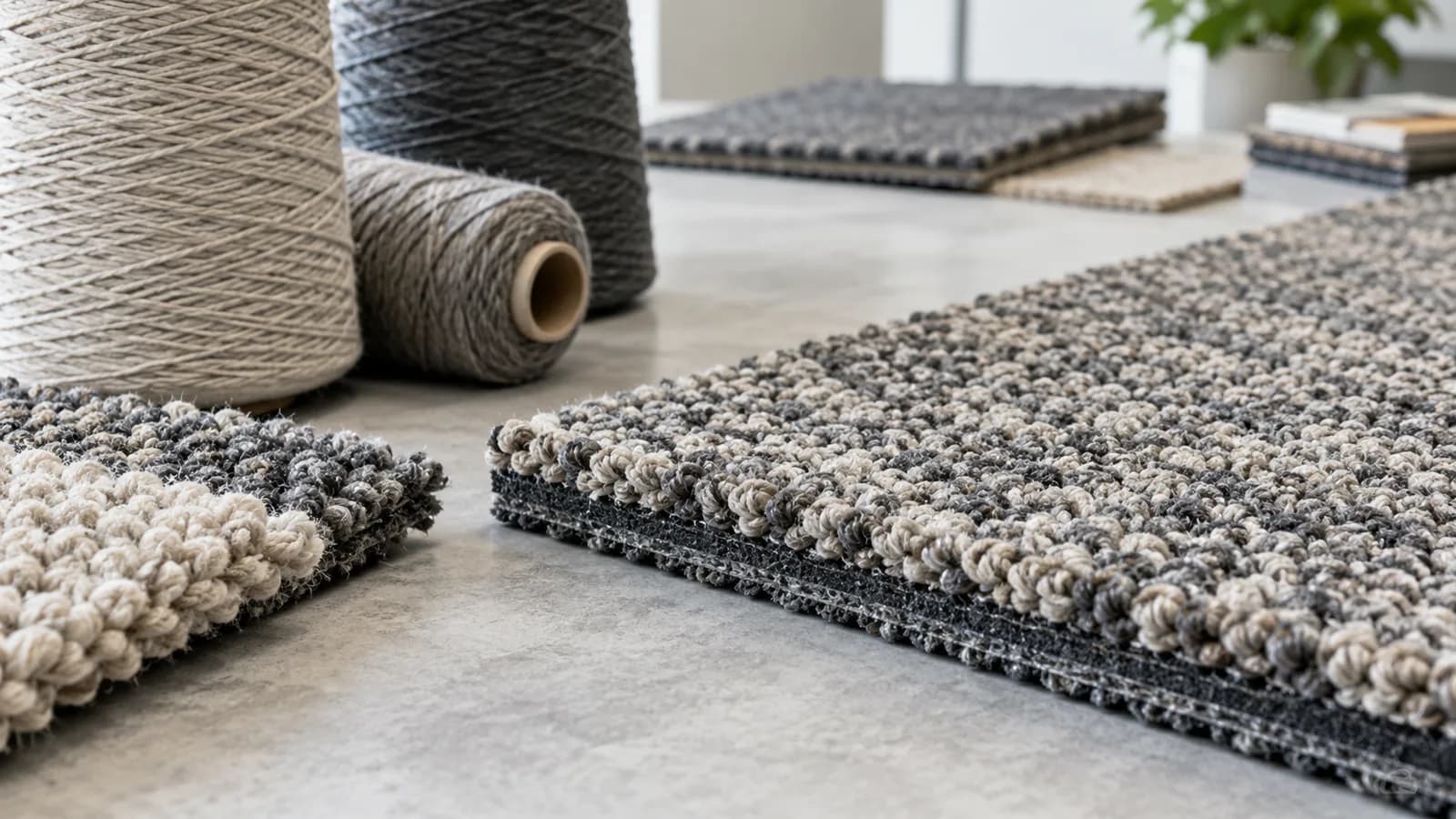 Textured carpet tile floor in an office