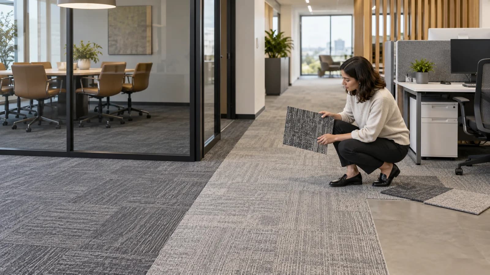 PNMIX carpet tile in a modern interior