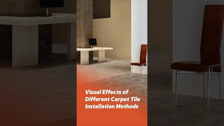 UNIJOY Ancient Collection Short comparing carpet tile layouts in an office interior
