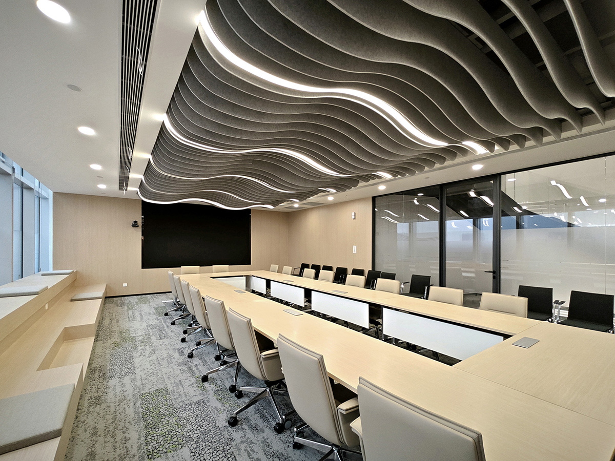 Commercial meeting room with carpet tile floor, used as visual context for a product and installation review